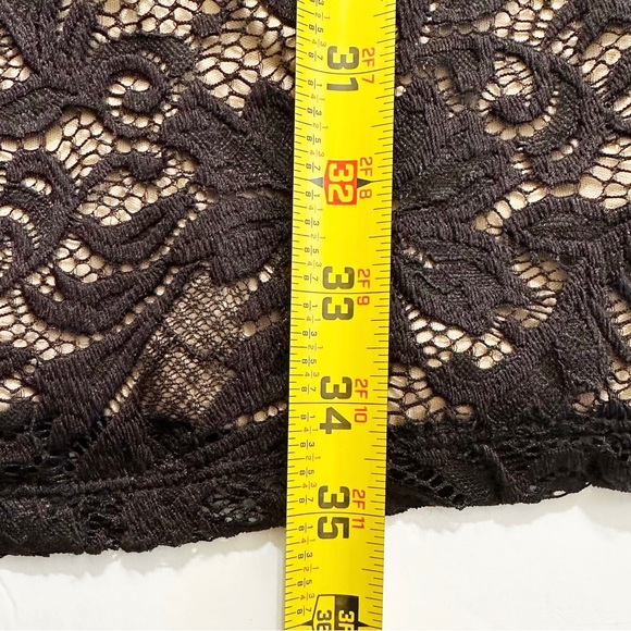 LIZ CLAIBORNE Women's Black Lace Overlay Shift Dress 3/4 Length Sleeves Size 6 - Picture 13 of 14